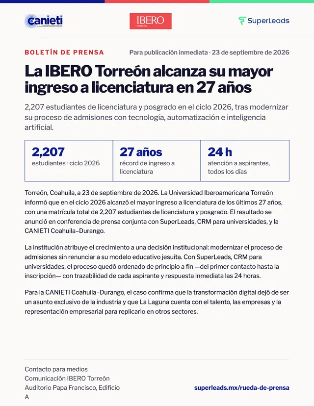 Boletín de prensa